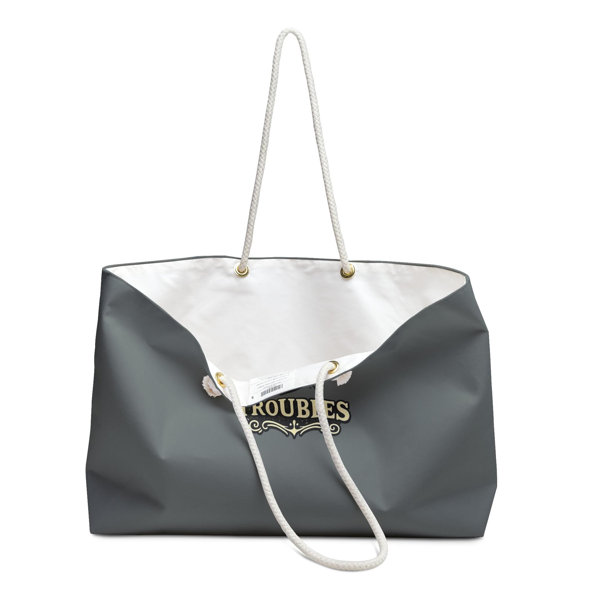 Weekender Tote Bag: 100% Spun Polyester, Rope Handles (24" x 13")