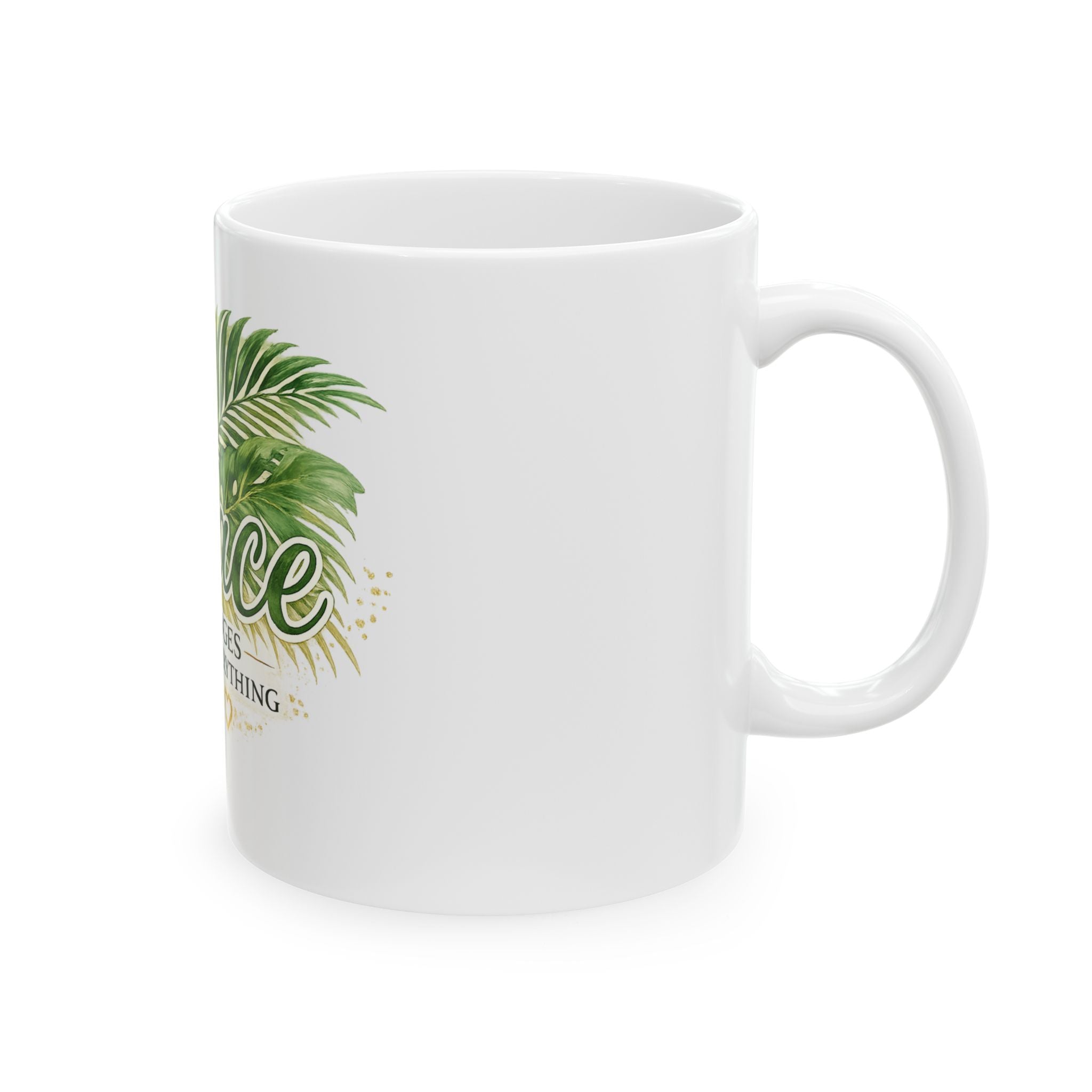 Grace Changes Everything Floral Ceramic Mug — Inspirational Christian Coffee Cup (11oz & 15oz)
