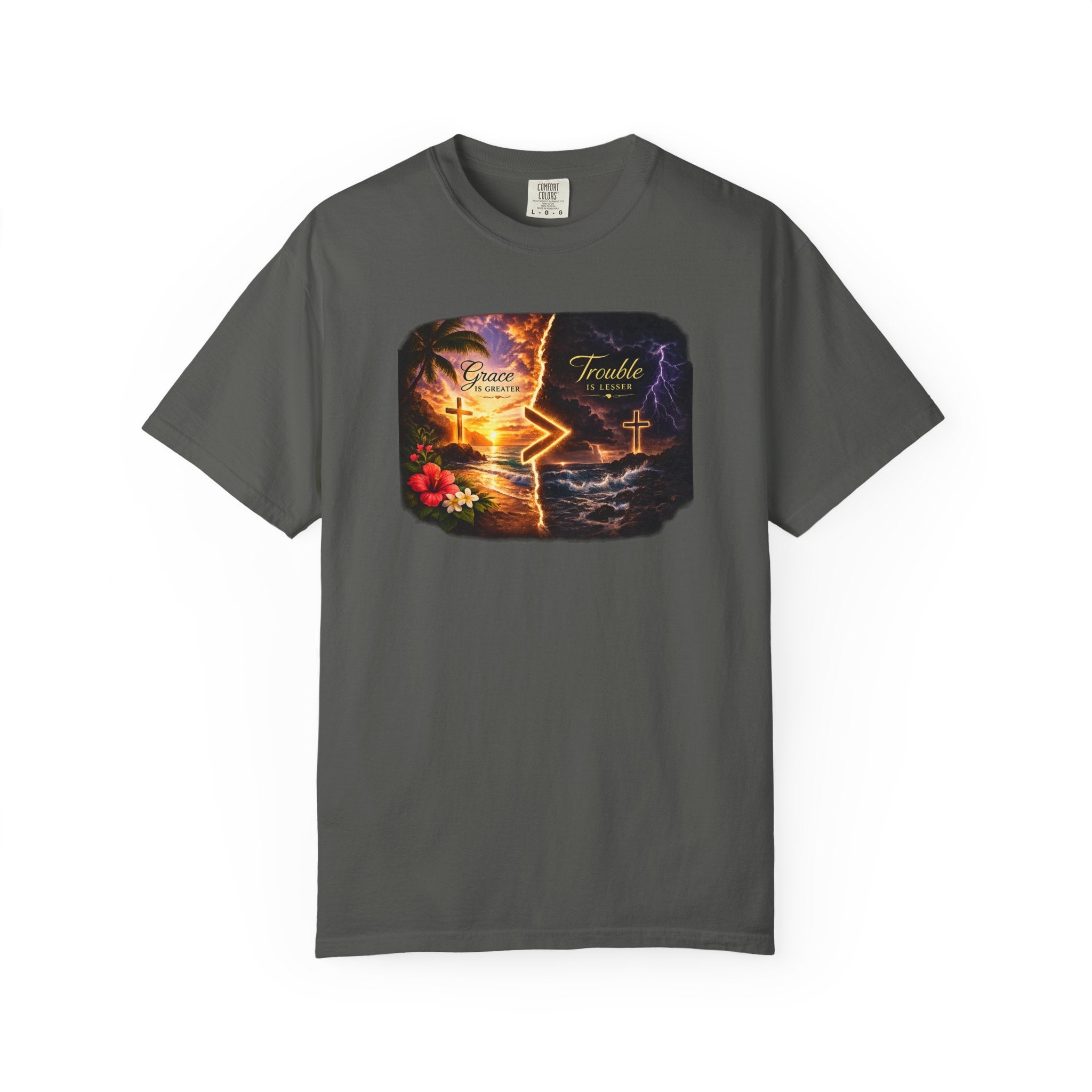 Grace Is Greater Than Trouble Unisex Garment-Dyed Tee