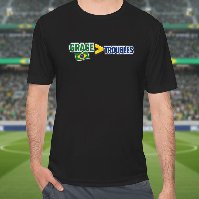 Grace Over Troubles Brazil Colors Tee | Soccer Fan Shirt
