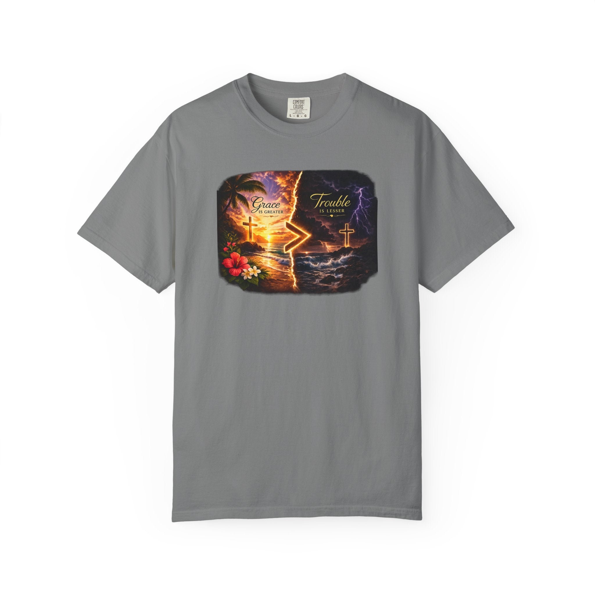 Grace Is Greater Than Trouble Unisex Garment-Dyed Tee