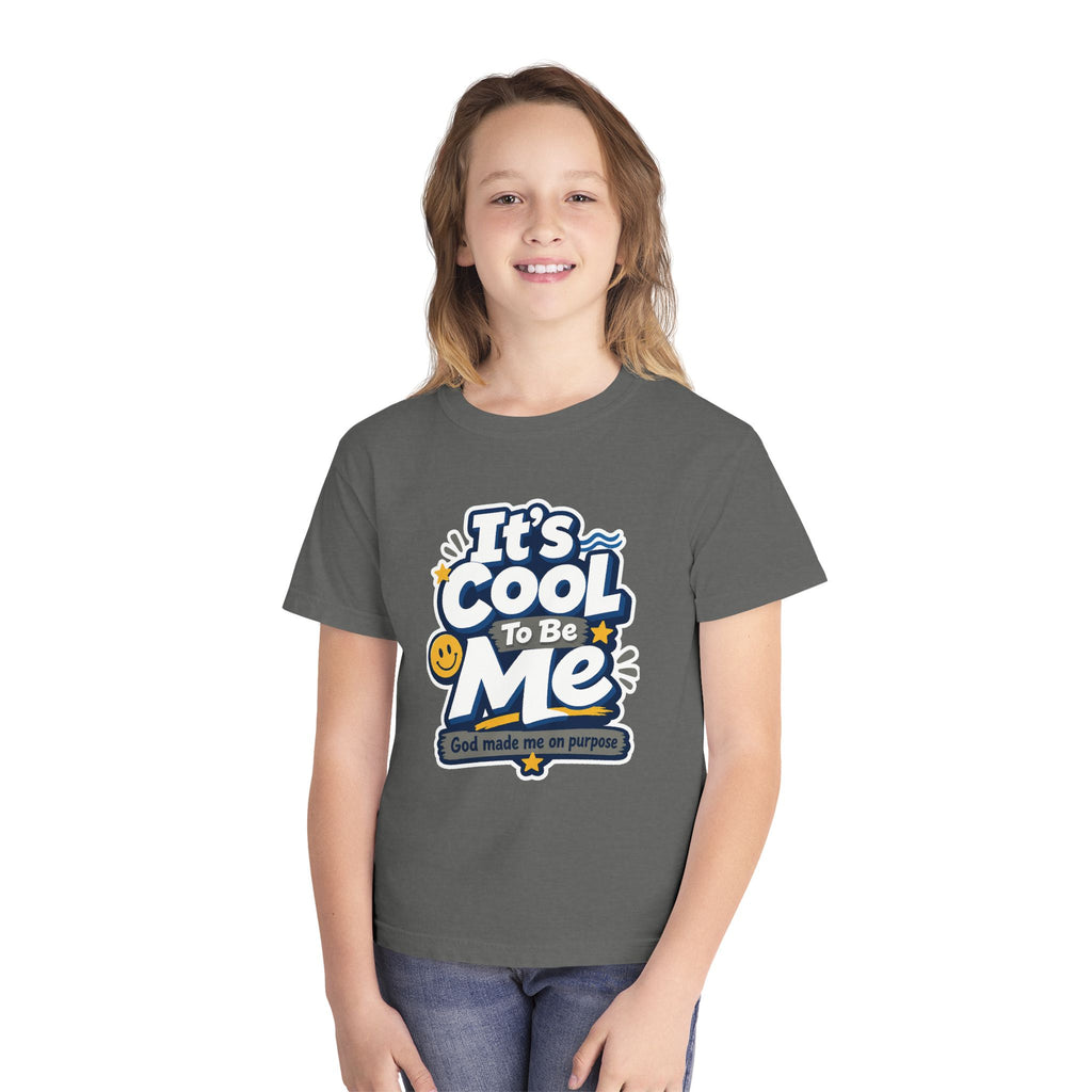 Youth Tee — "It's Cool To Be Me" Positive Faith Graphic
