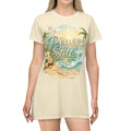 Peace Be Still Beach T-Shirt Dress — Tropical Sunset Graphic