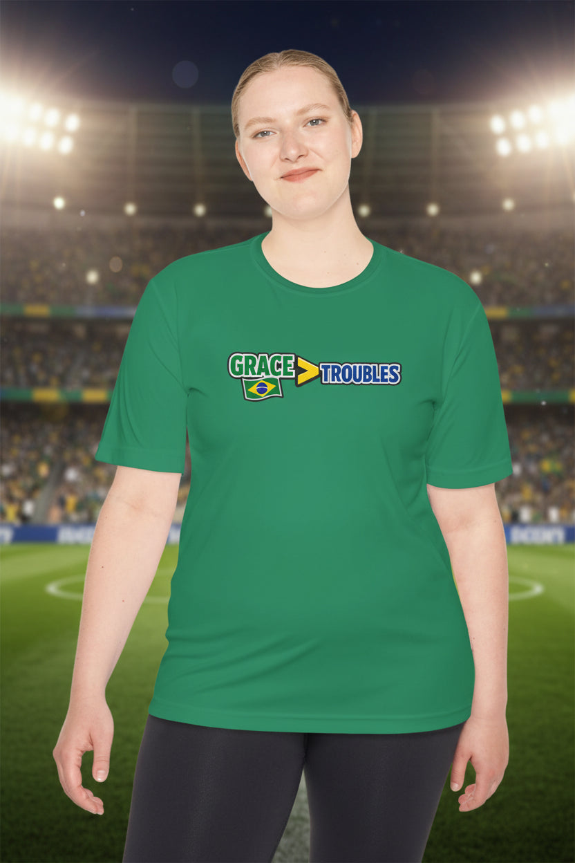 Grace Over Troubles Brazil Colors Tee | Soccer Fan Shirt