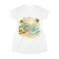 Peace Be Still Beach T‑Shirt Dress – Tropical Palm & Ocean Graphic