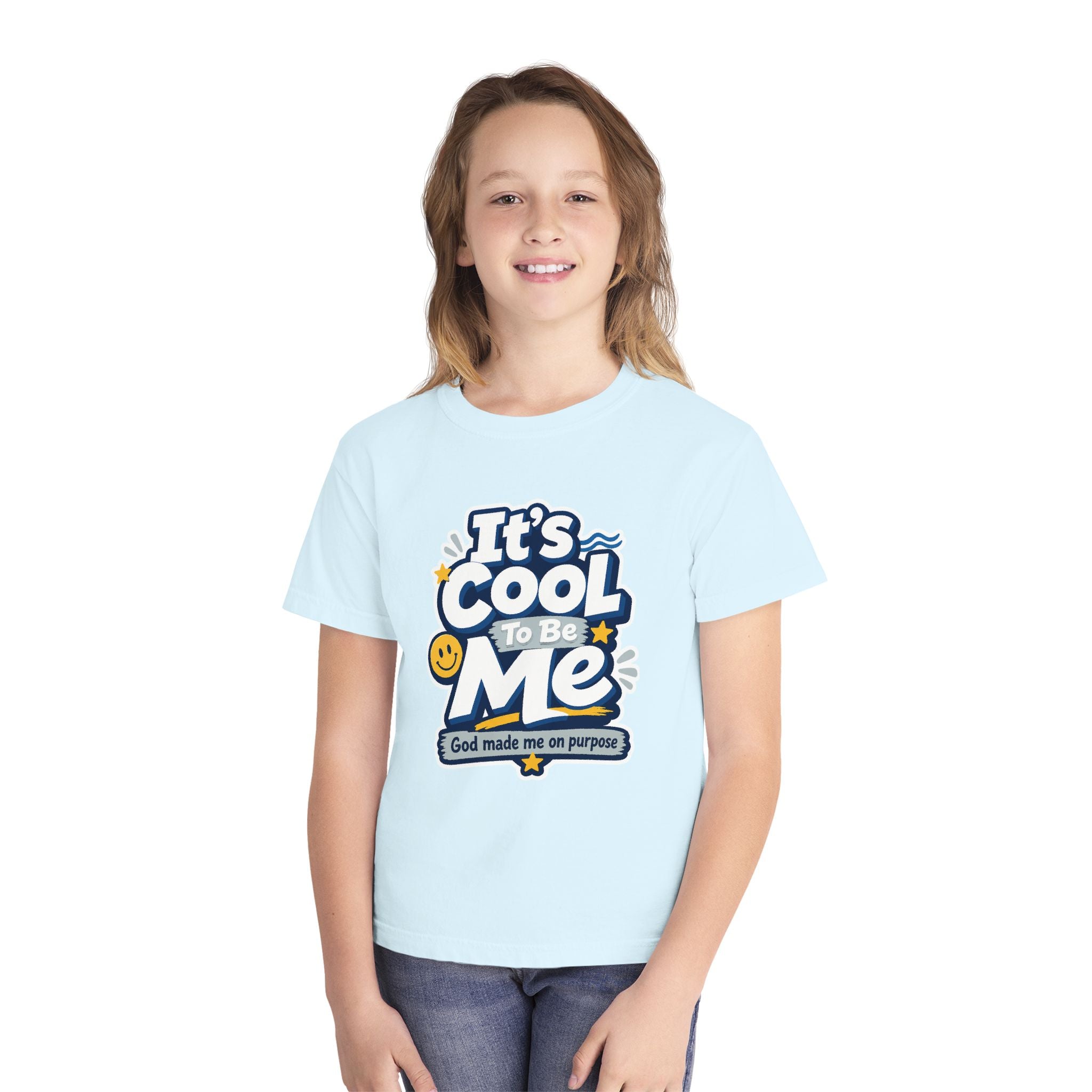 Youth Tee — "It's Cool To Be Me" Positive Faith Graphic