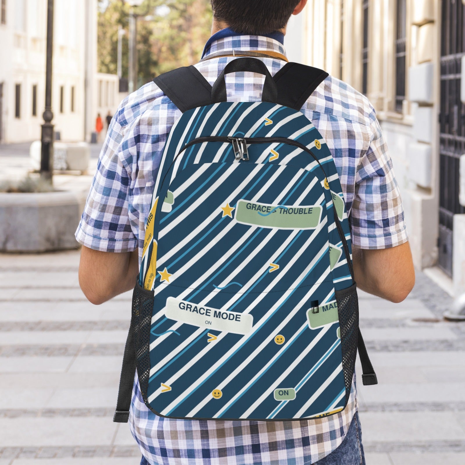 Blue Horizon Geometric Everyday Backpack