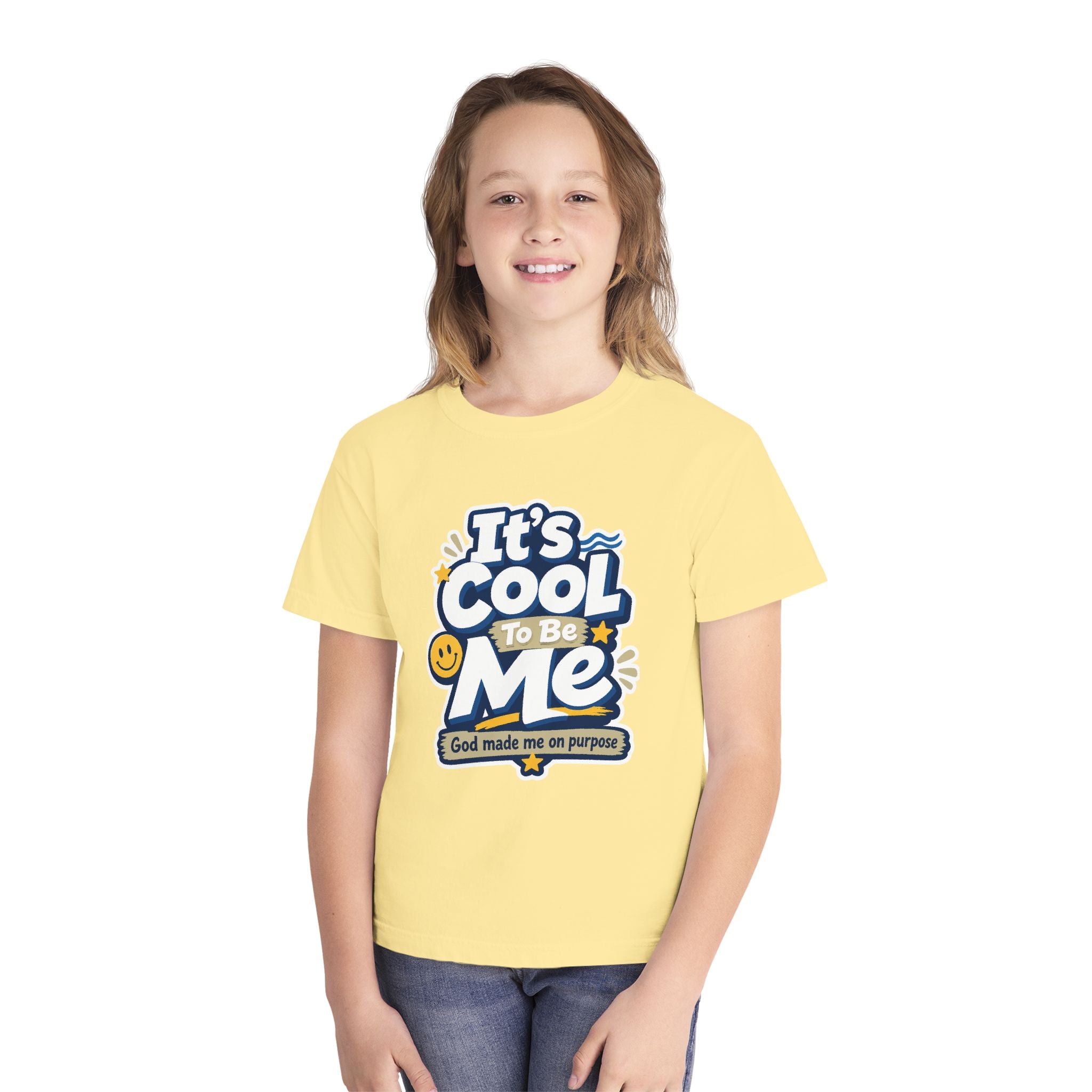 Youth Tee — "It's Cool To Be Me" Positive Faith Graphic