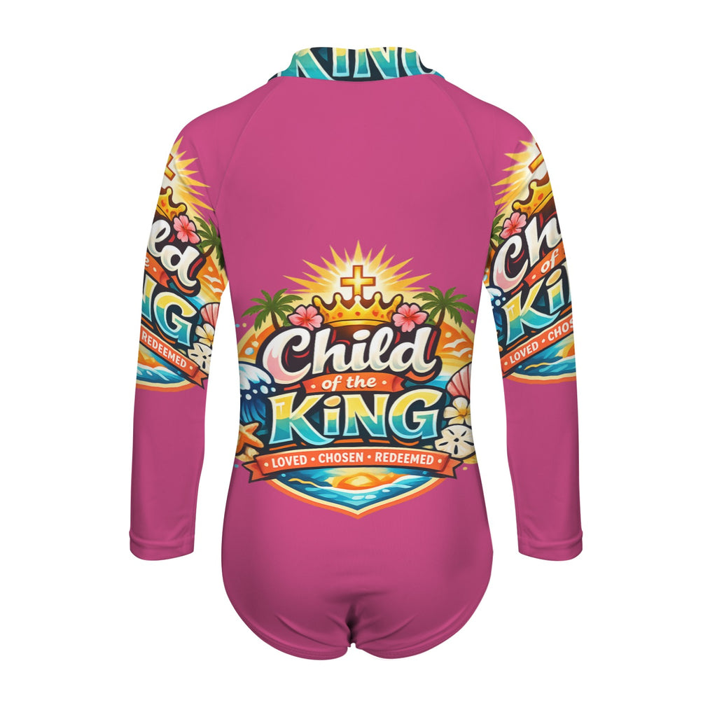 Child of the King Girls’ Long-Sleeve One-Piece Swimsuit