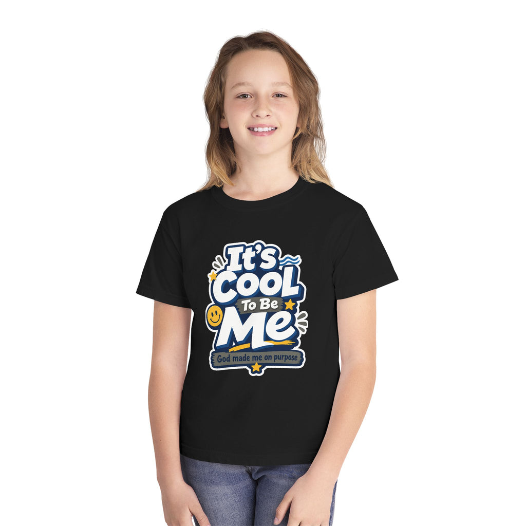 Youth Tee — "It's Cool To Be Me" Positive Faith Graphic