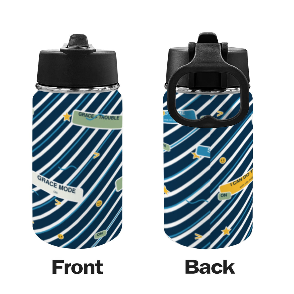 Blue Horizon Kids Water Bottle with Straw Lid – 12 oz